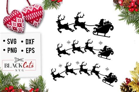 Download Santa and Reindeer SVG File Cut Files